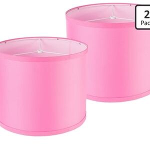 Set Of 2 Pink Drum Lamp Shade Set